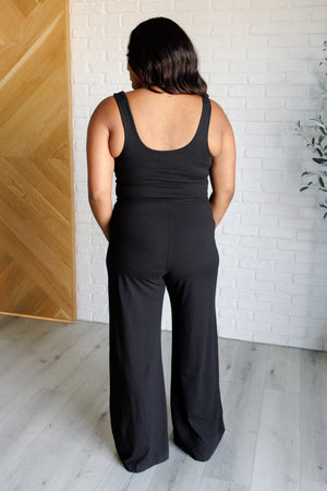 Effortless Casual Chic Wide Leg Jumpsuit in Black