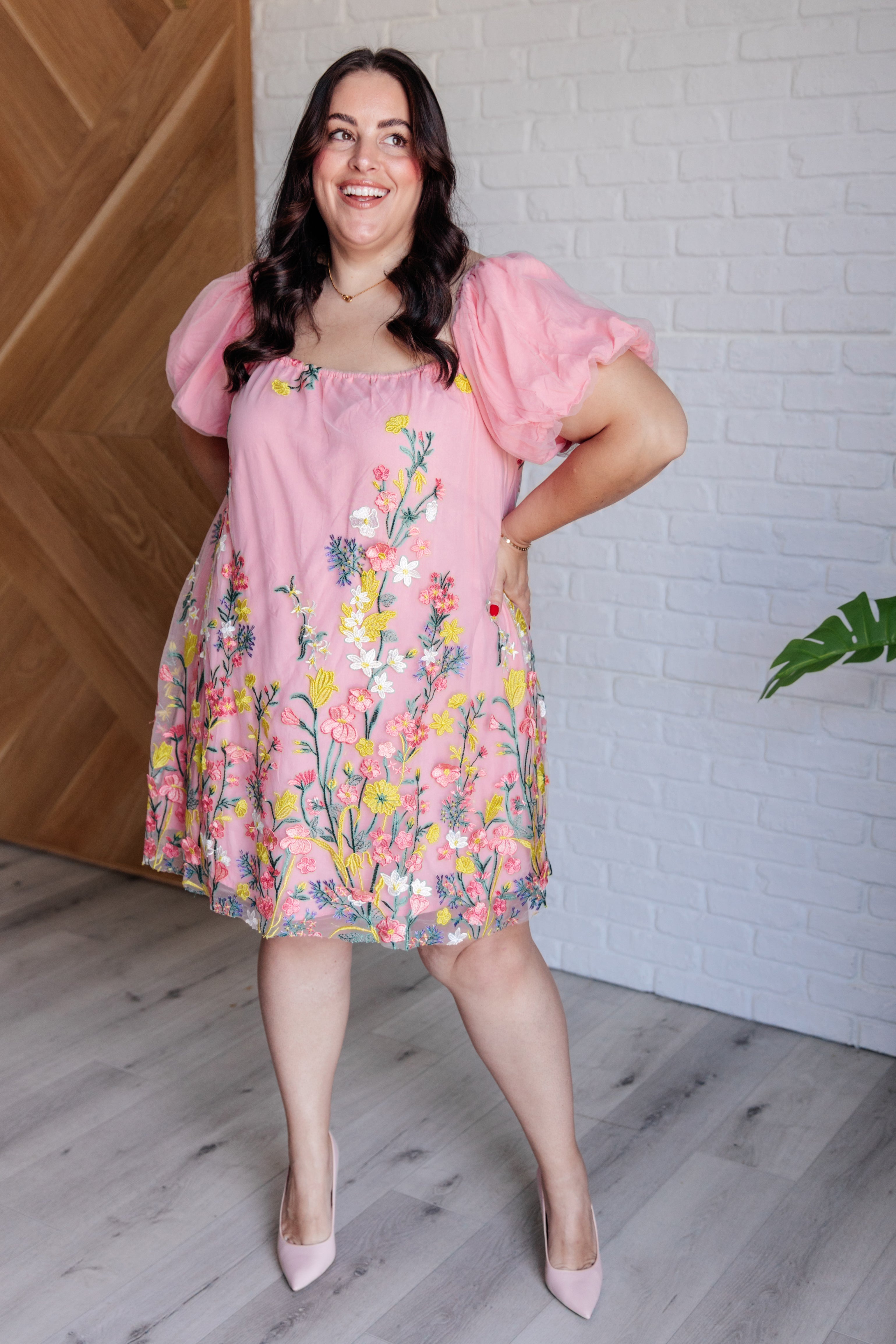 High Tea Floral Balloon Sleeve Dress