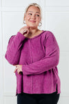 Brushed to Perfection Hacci Sweater in Light Plum