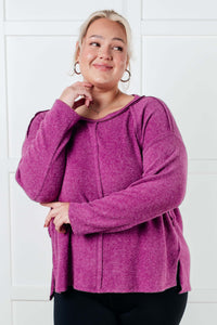 Brushed to Perfection Hacci Sweater in Light Plum