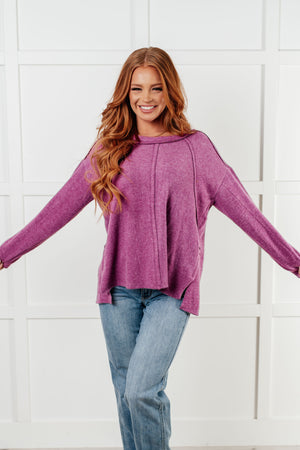 Brushed to Perfection Hacci Sweater in Light Plum