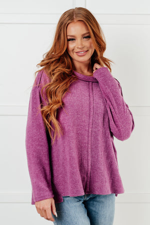 Brushed to Perfection Hacci Sweater in Light Plum