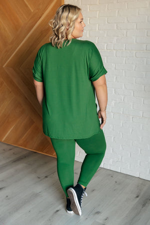 Brushed With Softness Tee & Leggings Set in Dark Green