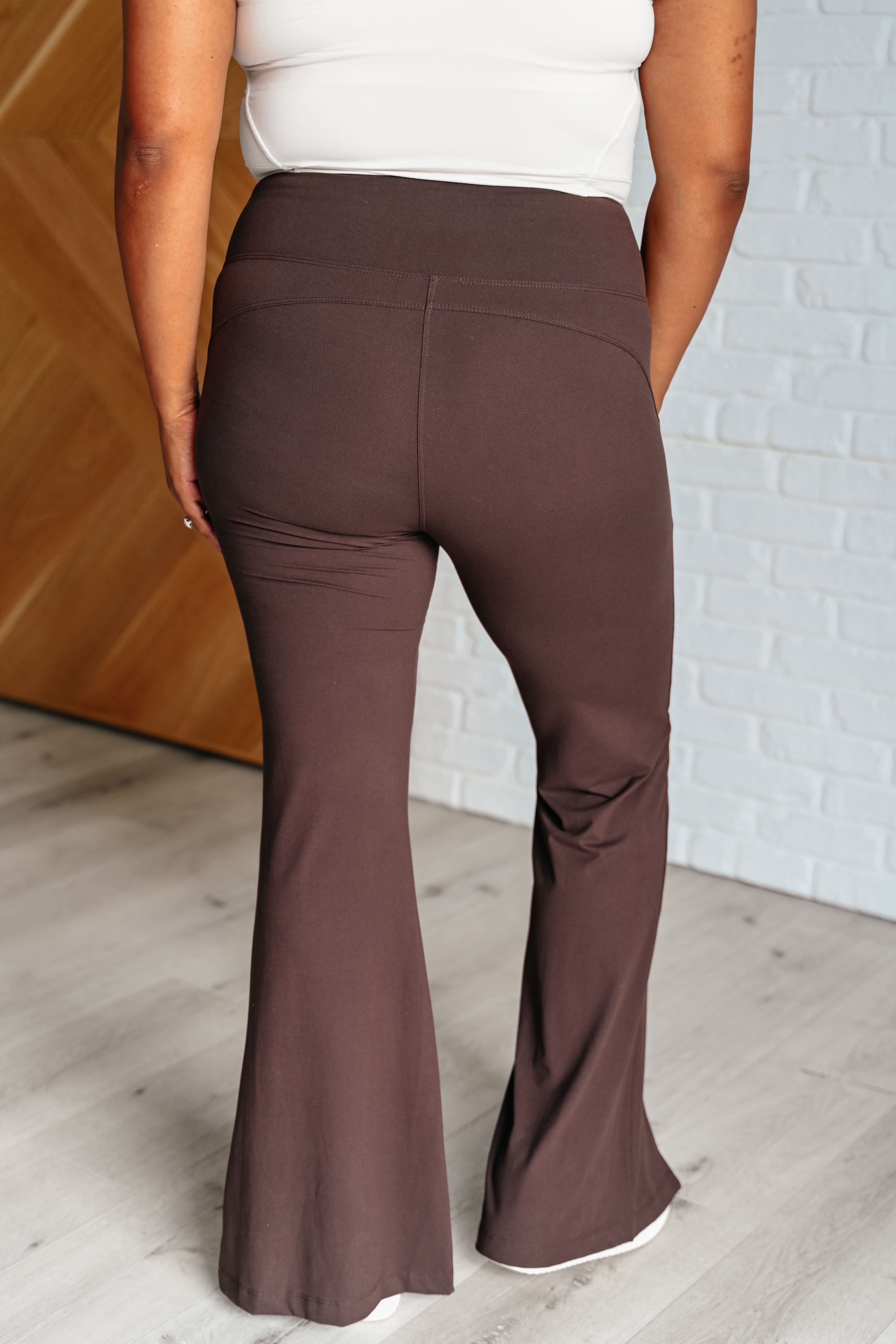 Strut Your Stuff Front Split Flare Leggings in Espresso