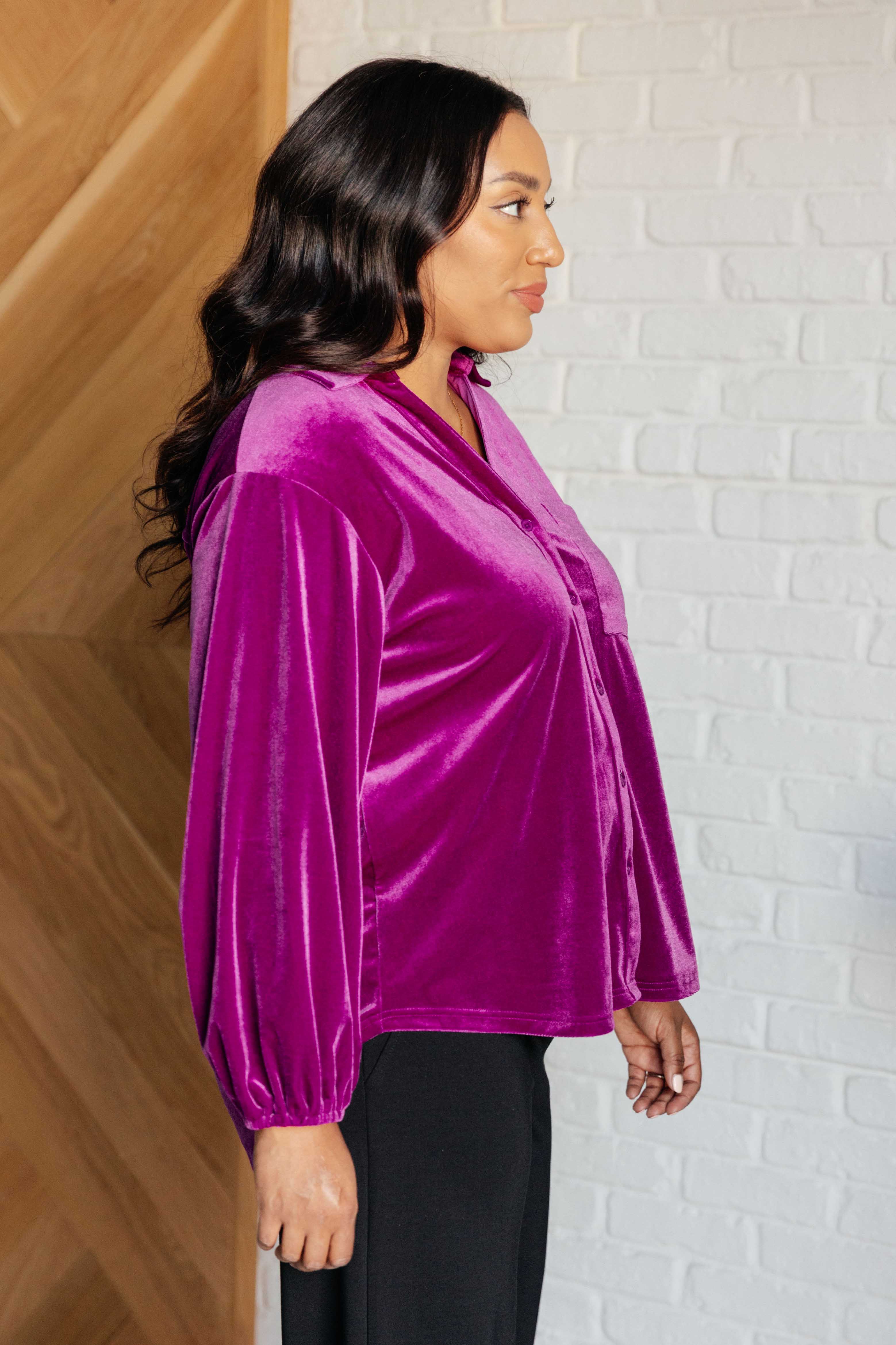 Truth Be Bold Velvet Long Sleeve Top