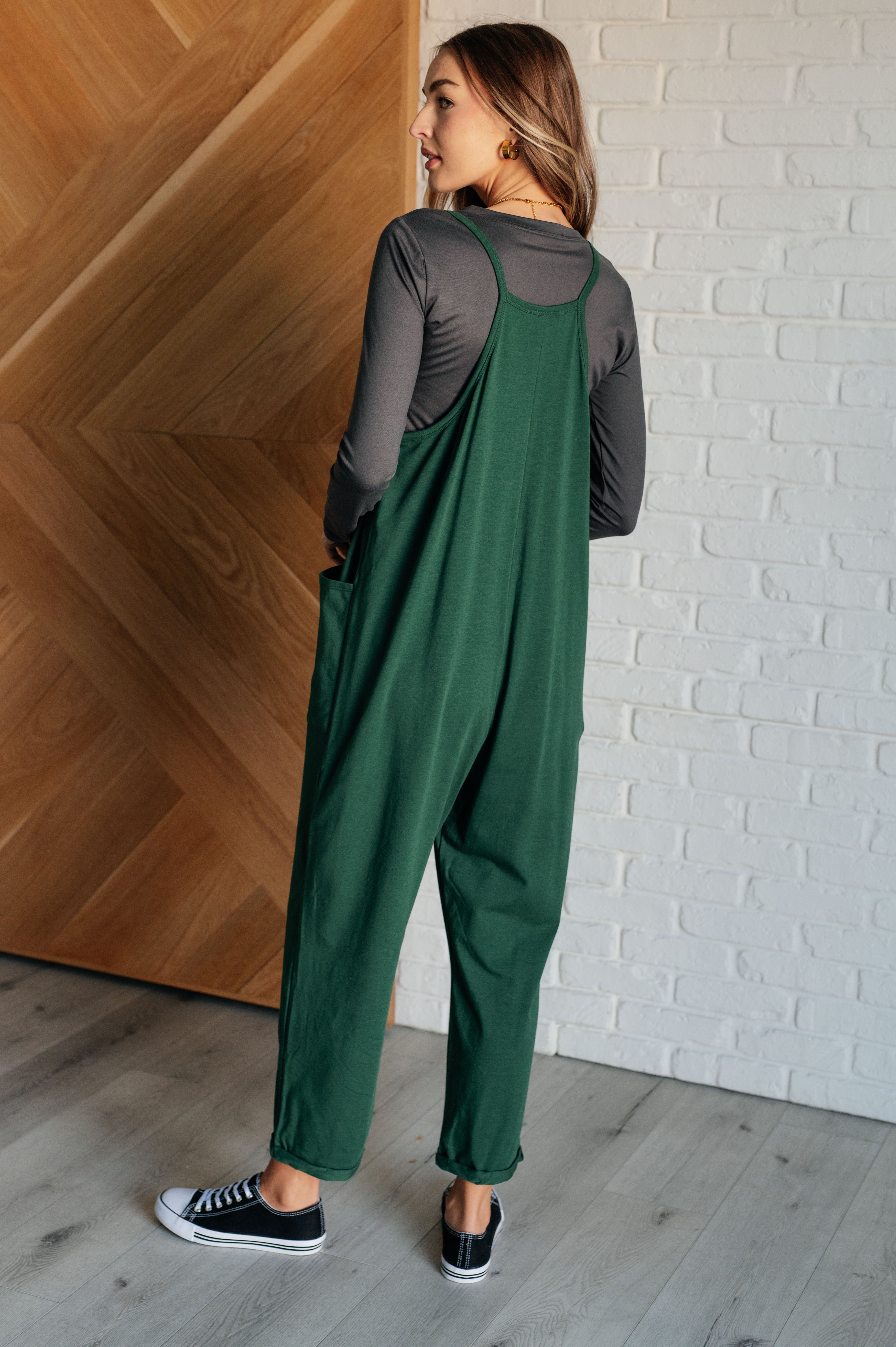 Everyday Style Jumpsuit in Dark Green