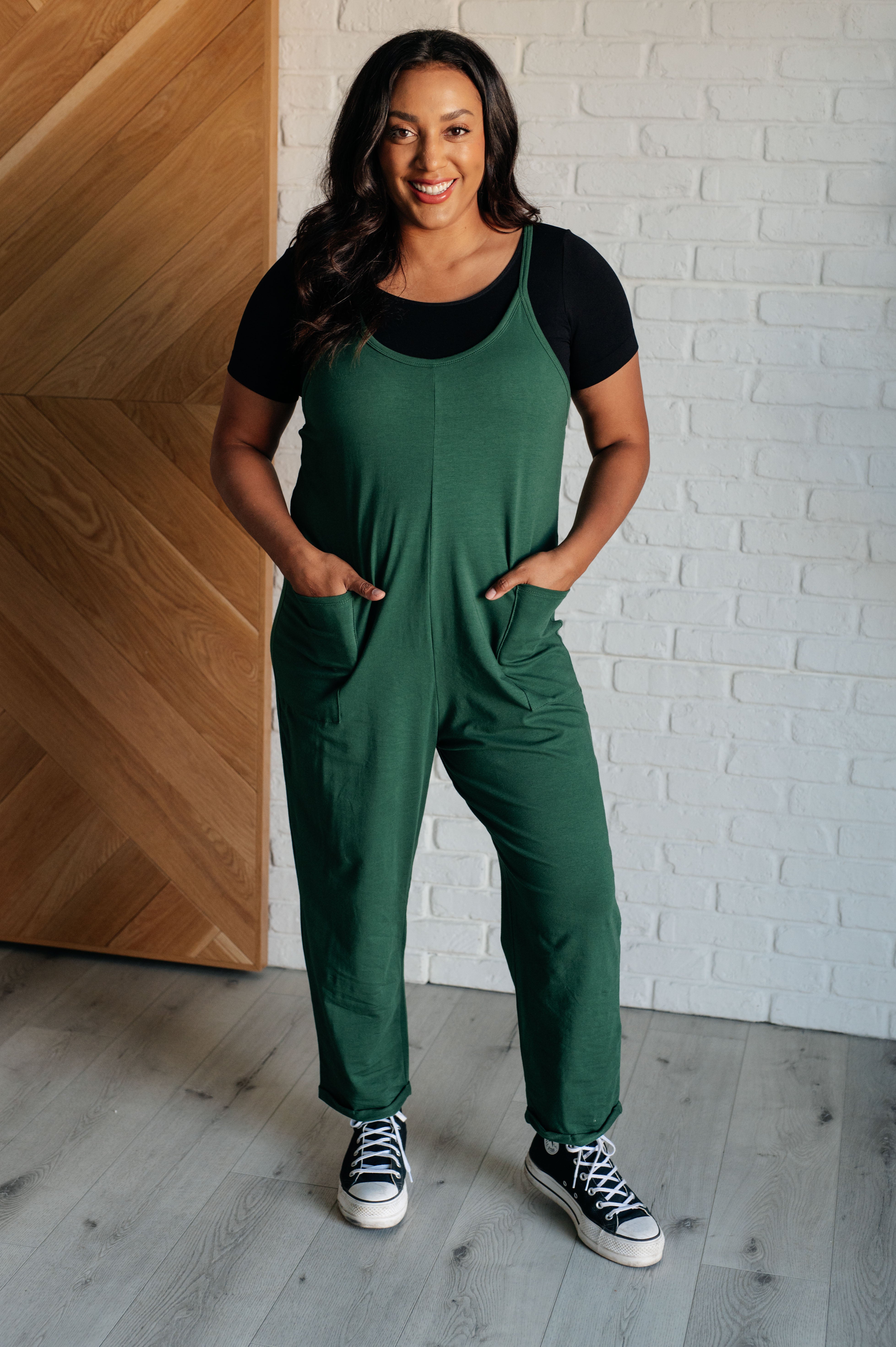 Everyday Style Jumpsuit in Dark Green