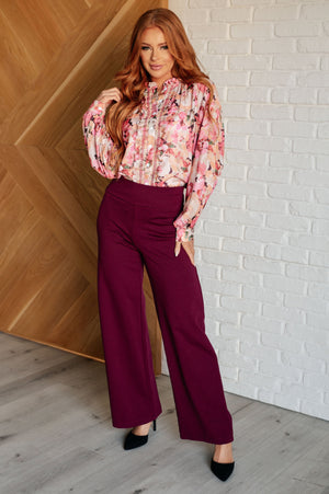 Dream Stride Wide Leg Pants in Wine