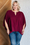 Poncho Style Blouse in Wine