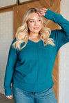 Nadine Exposed Seam Sweater in Heather Ocean Teal