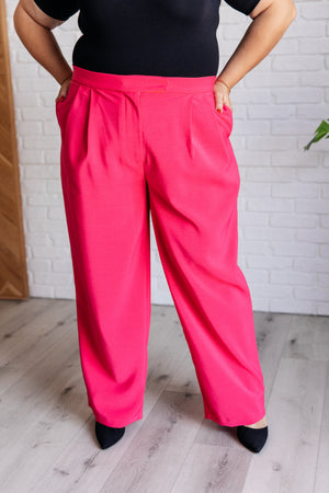 Come Work or Play Pleated Trousers in Hot Pink