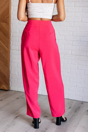 Come Work or Play Pleated Trousers in Hot Pink