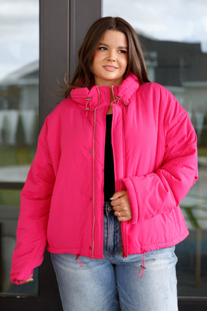 Toggle Me Pink Puffer Jacket