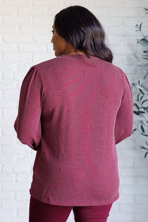 Twilight Embers Mineral Wash Knit Top in Wine