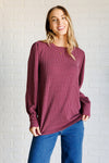 Twilight Embers Mineral Wash Knit Top in Wine