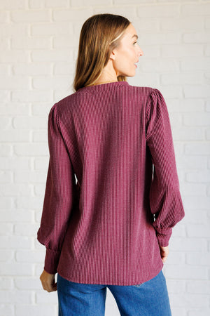 Twilight Embers Mineral Wash Knit Top in Wine