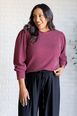 Twilight Embers Mineral Wash Knit Top in Wine