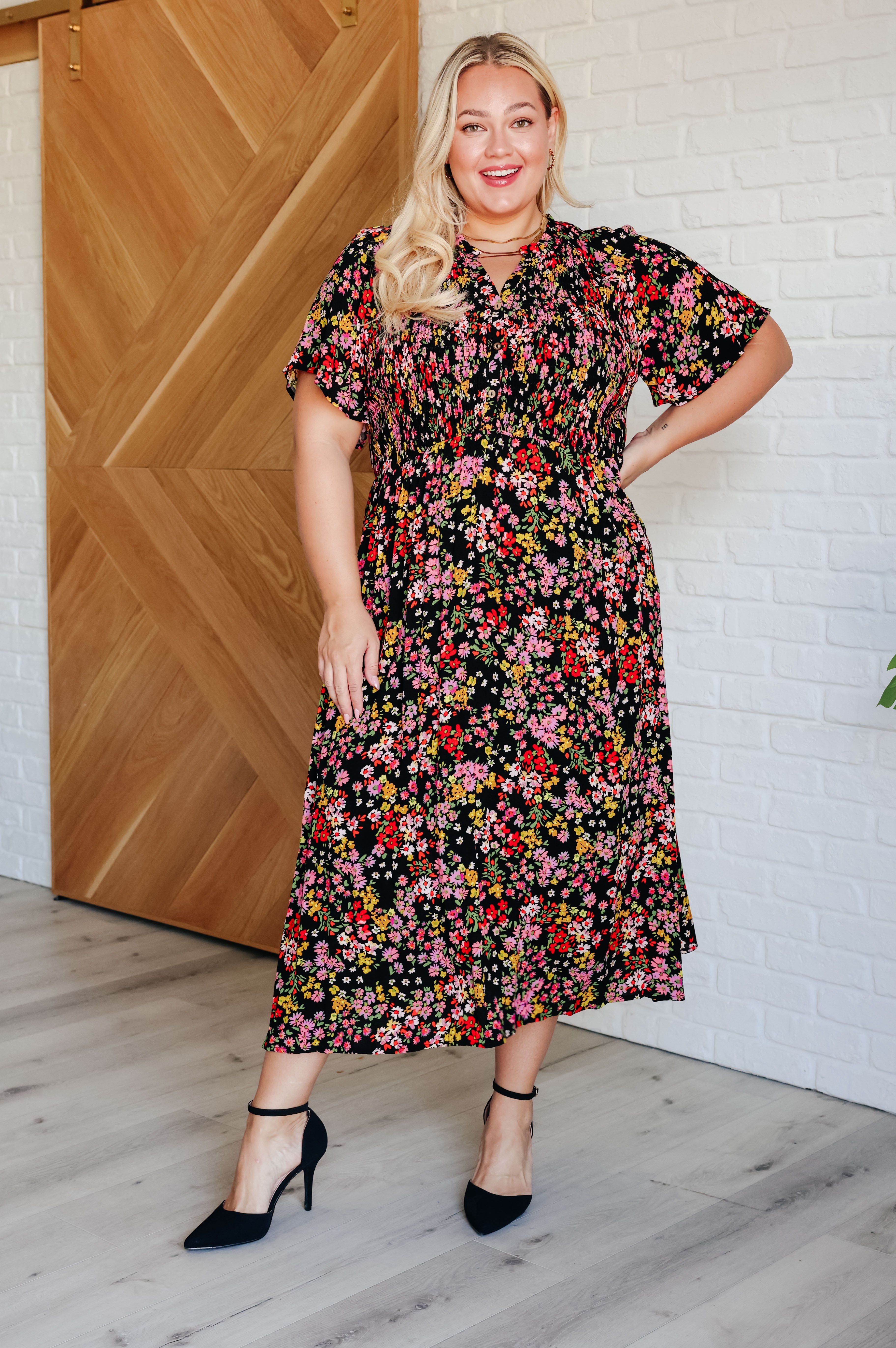 Chasing Wildflowers Smocked Midi Dress