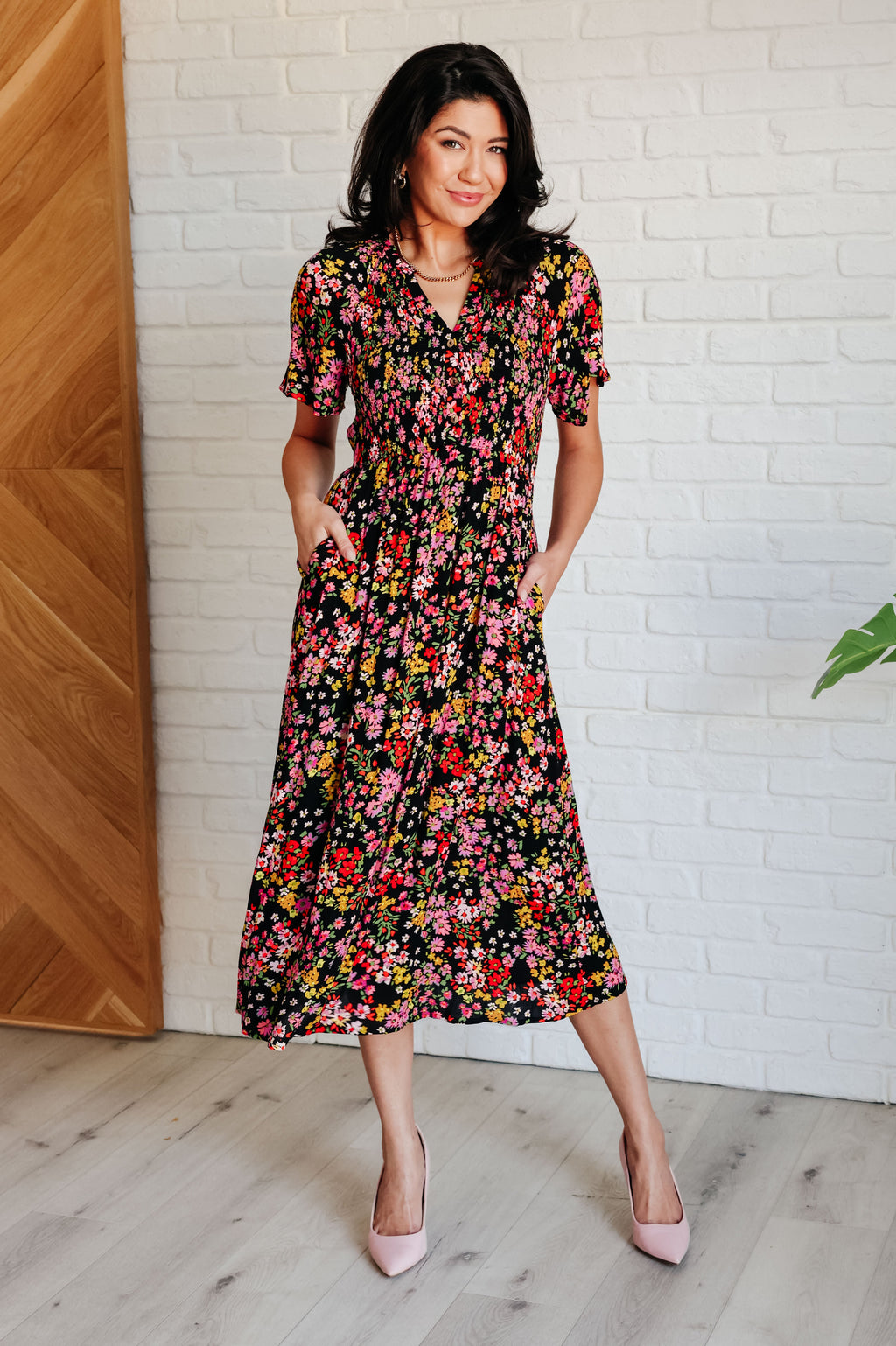 Chasing Wildflowers Smocked Midi Dress