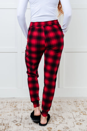 Peak Performance Joggers in Red Plaid