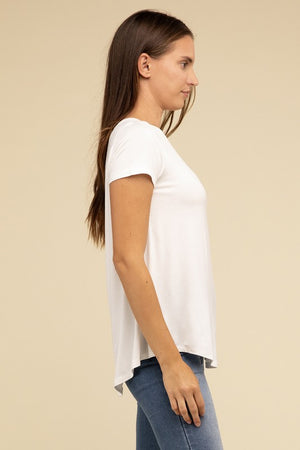 Ebb & Flow Rayon Short Sleeve Top in a Variety of Colors