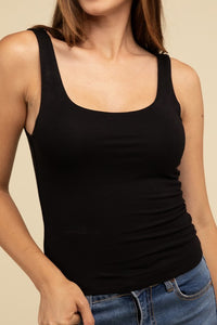 Double The Fun Double Layer Tank Top in Black, Off White, & Beige