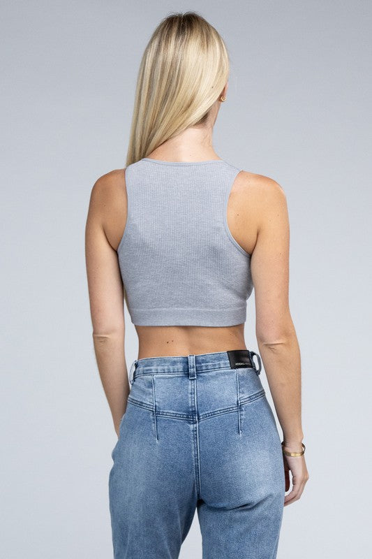 Essential Ribbed Cropped Tank Top in Assorted Colors