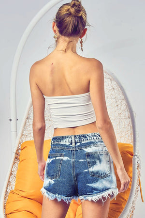 Americana Bleached Denim Shorts