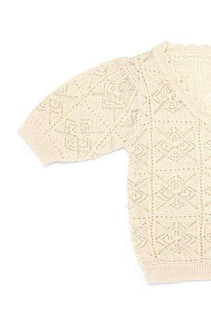 Utterly Sweet Crochet Knit Top in Ivory