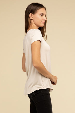 Ebb & Flow Rayon Short Sleeve Top in a Variety of Colors