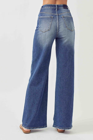 Lorena High Rise Wide Leg Jeans in Dark Wash