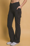 Flare Play Flared Cargo Leggings in Black