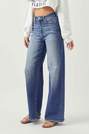 Lorena High Rise Wide Leg Jeans in Dark Wash