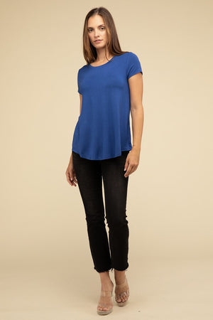 Ebb & Flow Rayon Short Sleeve Top in a Variety of Colors