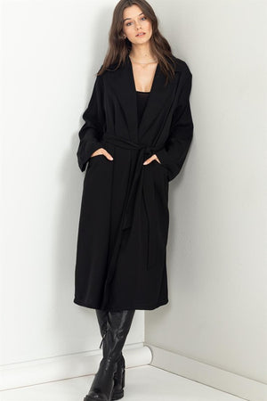 Astrid Trench Coat in Black & Dark Brown