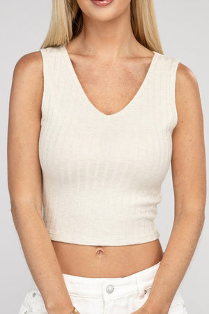 Rae Cropped Ribbed Sleeveless Top in a Variety of Colors