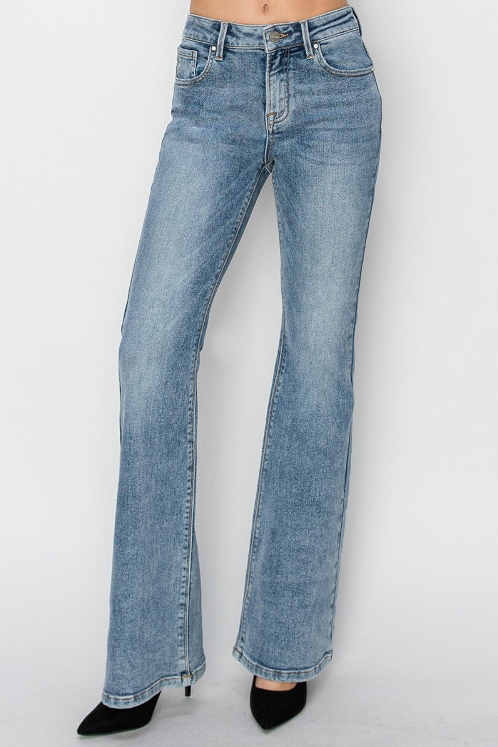 Viviana Mid Rise Bootcut Jeans in Medium Wash