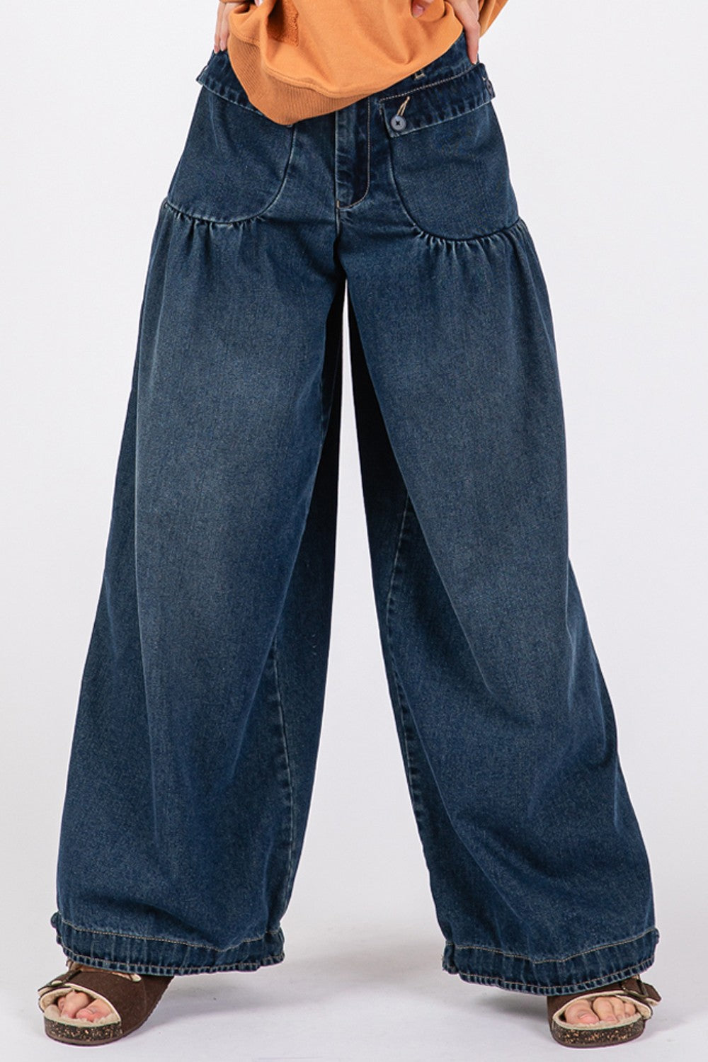 Funky & Fabulous Cargo Jeans in Denim Blue