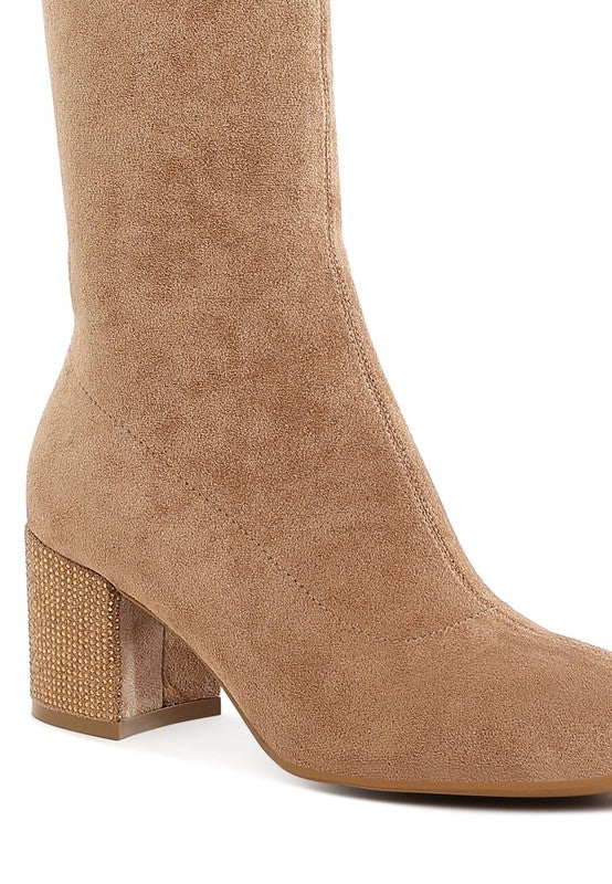 I'm So Fancy Knee High Boots in Camel, Black & Taupe