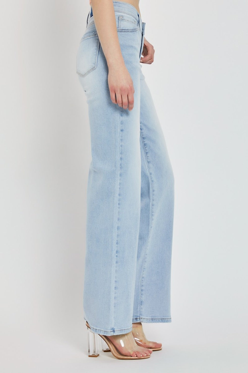 V for Victory Wide Leg Jeans in Light Wash