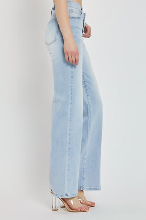 V for Victory Wide Leg Jeans in Light Wash