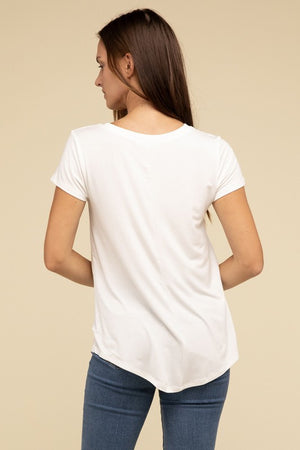 Ebb & Flow Rayon Short Sleeve Top in a Variety of Colors