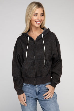 Cozy Acid Wash Fleece Drawstring Hoodie in a Variety of Colors