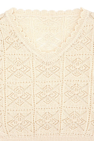 Utterly Sweet Crochet Knit Top in Ivory