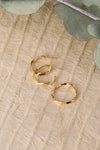 Ripple Ring & Hoop Earrings Set in Gold