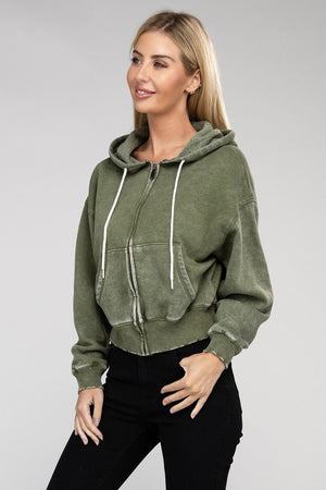 Cozy Acid Wash Fleece Drawstring Hoodie in a Variety of Colors