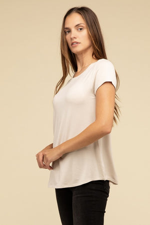 Ebb & Flow Rayon Short Sleeve Top in a Variety of Colors