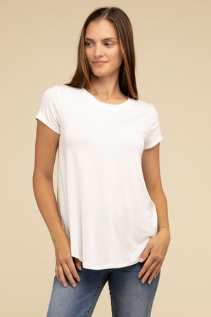 Ebb & Flow Rayon Short Sleeve Top in a Variety of Colors