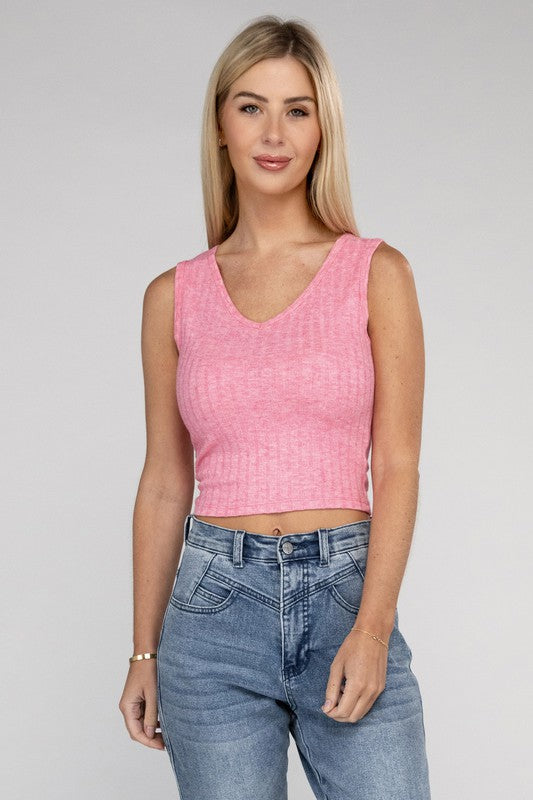 Rae Cropped Ribbed Sleeveless Top in a Variety of Colors