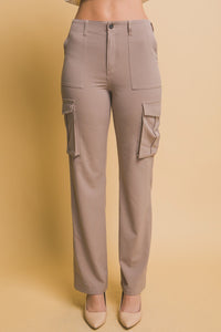 Loft Utility High Rise Cargo Pants in Taupe